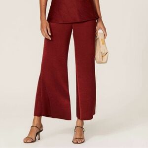 Vince Orange Satin Wide Leg Flare Ankle Pants